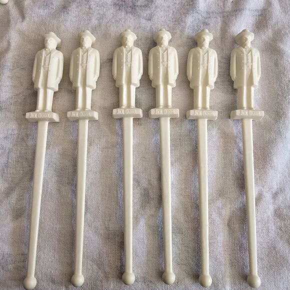 Lot of 6 Jack Daniels Swizzle Sticks Hard Plastic - Picture 1 of 10